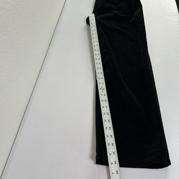 Talbots Pants Petite 6 6P Black Velvet Straight Leg Stretch Vintage Pockets - Picture 9 of 10